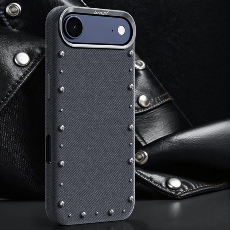 Custodia magnetica per telefono a copertura totale con texture denim della serie Rivet., For iPhone 17 Pro Max, For iPhone 17 Pro, For iPhone 17, For iPhone Air