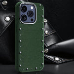 Custodia magnetica per telefono a copertura totale con texture denim della serie Rivet., For iPhone 15 Pro Max, For iPhone 15 Pro, For iPhone 15 Plus, For iPhone 15