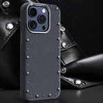 Custodia magnetica per telefono a copertura totale con texture denim della serie Rivet., For iPhone 15 Pro Max, For iPhone 15 Pro, For iPhone 15 Plus, For iPhone 15