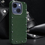 Custodia magnetica per telefono a copertura totale con texture denim della serie Rivet., For iPhone 15 Pro Max, For iPhone 15 Pro, For iPhone 15 Plus, For iPhone 15