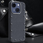 Custodia magnetica per telefono a copertura totale con texture denim della serie Rivet., For iPhone 15 Pro Max, For iPhone 15 Pro, For iPhone 15 Plus, For iPhone 15