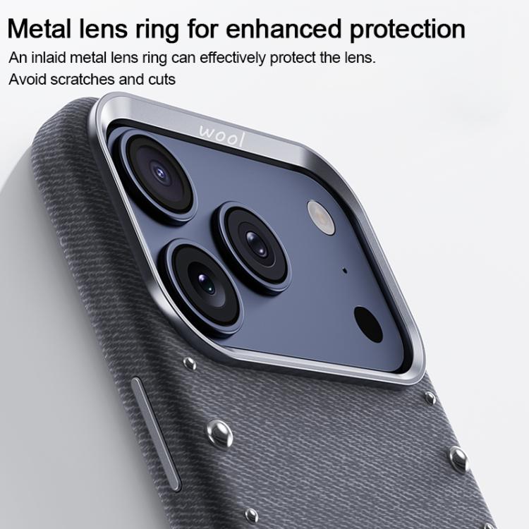 Custodia magnetica per telefono a copertura totale con texture denim della serie Rivet., For iPhone 17 Pro Max, For iPhone 17 Pro, For iPhone 17, For iPhone Air