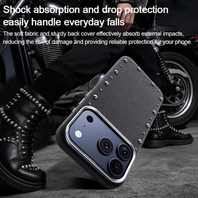 Custodia magnetica per telefono a copertura totale con texture denim della serie Rivet., For iPhone 17 Pro Max, For iPhone 17 Pro, For iPhone 17, For iPhone Air