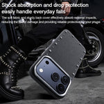 Custodia magnetica per telefono a copertura totale con texture denim della serie Rivet., For iPhone 16 Pro Max, For iPhone 16 Pro, For iPhone 16 Plus, For iPhone 16