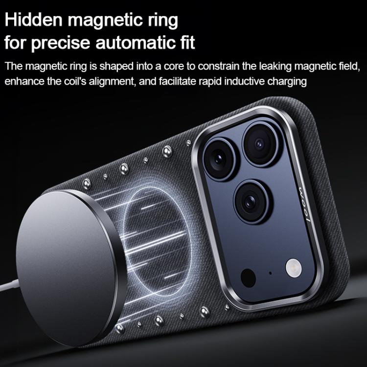 Custodia magnetica per telefono a copertura totale con texture denim della serie Rivet., For iPhone 17 Pro Max, For iPhone 17 Pro, For iPhone 17, For iPhone Air