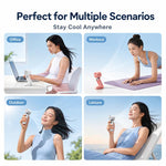 Y38 199-Level Smart Digital Display Sliding Adjustment Mini Tri-Fold Handheld Cooling Fan