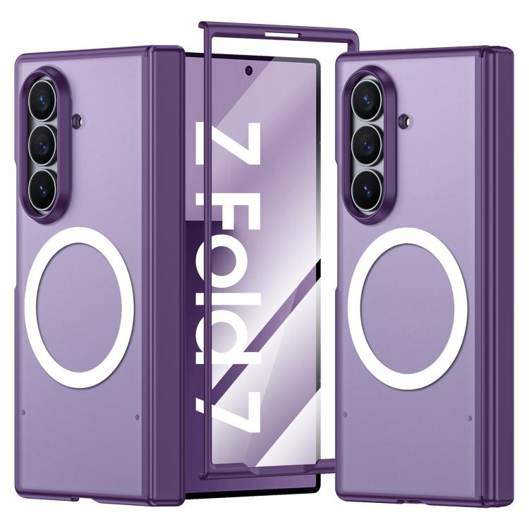 Custodia magnetica integrata con finitura opaca effetto pelle., For Galaxy Z Fold7 5G