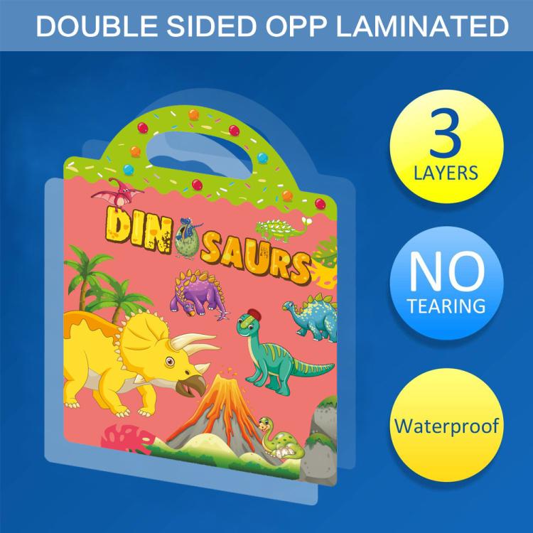 Adesivi impermeabili e riutilizzabili fai-da-te per l'educazione prescolare dei bambini, Animals T01, Traffic T02, Dinosaur T03, Space T04, Body T05, Ocean T06, Princess T07, Insect T08, Farm T09, Four Seasons T10, Easter T13                           ...