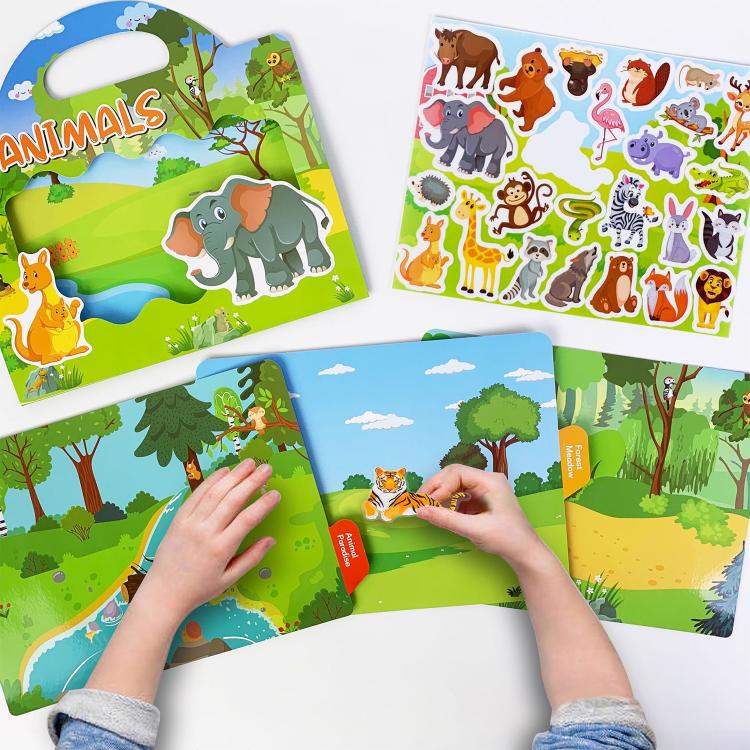 Adesivi impermeabili e riutilizzabili fai-da-te per l'educazione prescolare dei bambini, Horizontal Ocean T34