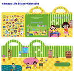 Adesivi impermeabili e riutilizzabili fai-da-te per l'educazione prescolare dei bambini, Animals T01, Traffic T02, Dinosaur T03, Space T04, Body T05, Ocean T06, Princess T07, Insect T08, Farm T09, Four Seasons T10, Easter T13                           ...