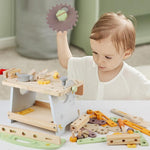Simulazione fai-da-te, gioco di ruolo per bambini, banco da lavoro multifunzionale in legno.