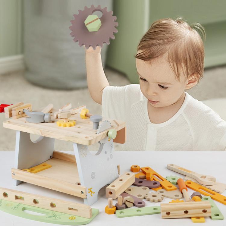 Simulazione fai-da-te, gioco di ruolo per bambini, banco da lavoro multifunzionale in legno.
