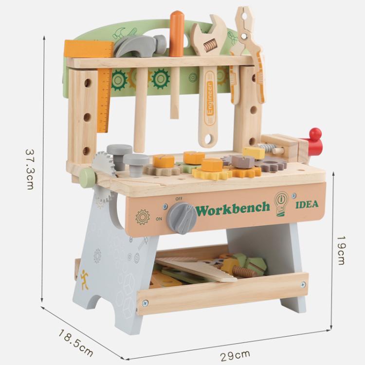 Simulazione fai-da-te, gioco di ruolo per bambini, banco da lavoro multifunzionale in legno.