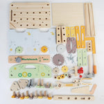 Simulazione fai-da-te, gioco di ruolo per bambini, banco da lavoro multifunzionale in legno.