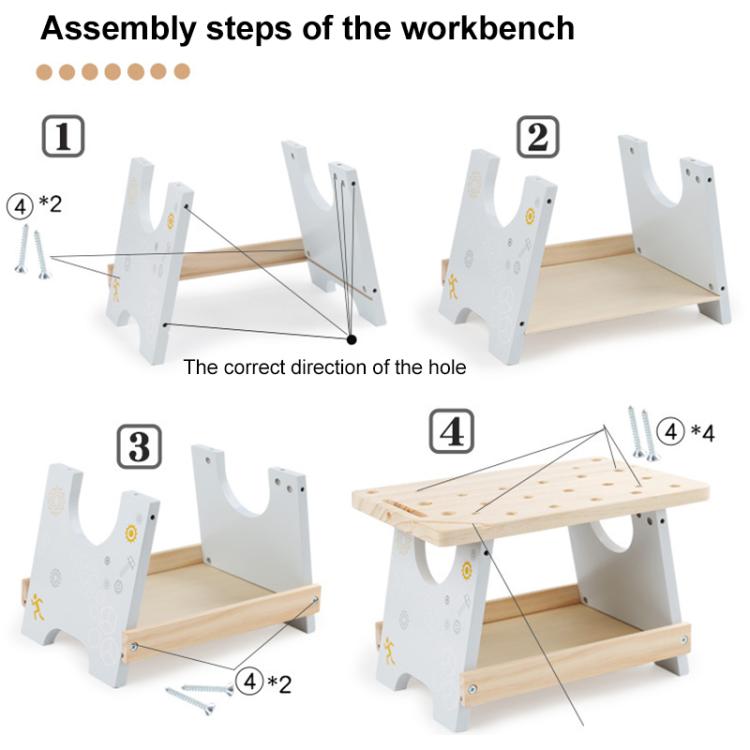 Simulazione fai-da-te, gioco di ruolo per bambini, banco da lavoro multifunzionale in legno.