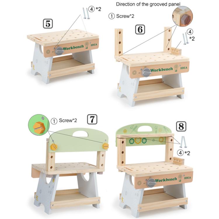 Simulazione fai-da-te, gioco di ruolo per bambini, banco da lavoro multifunzionale in legno.
