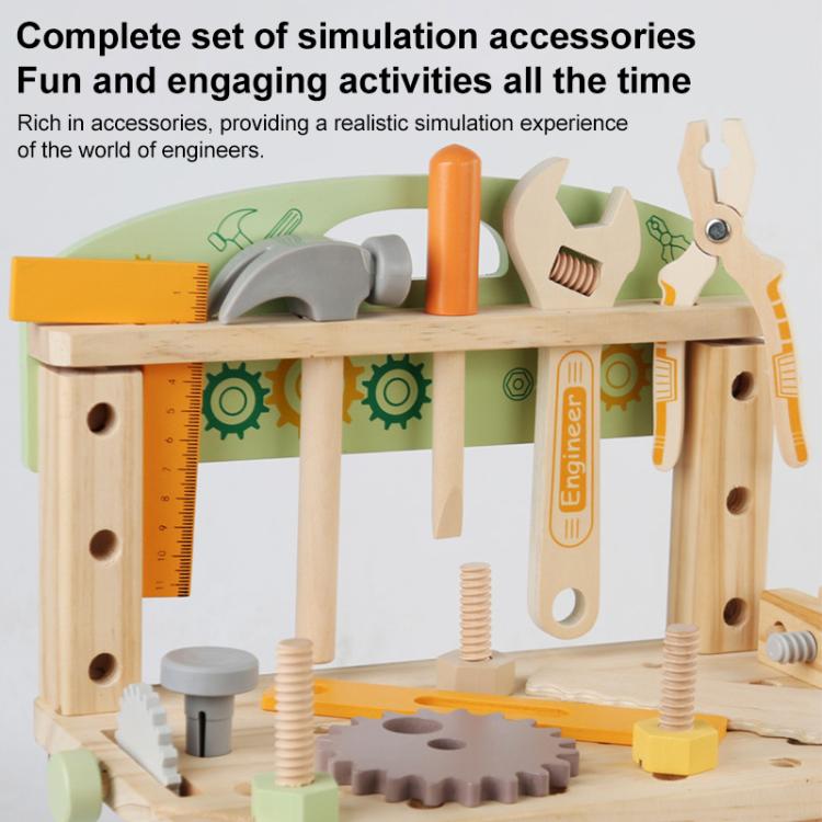 Simulazione fai-da-te, gioco di ruolo per bambini, banco da lavoro multifunzionale in legno.