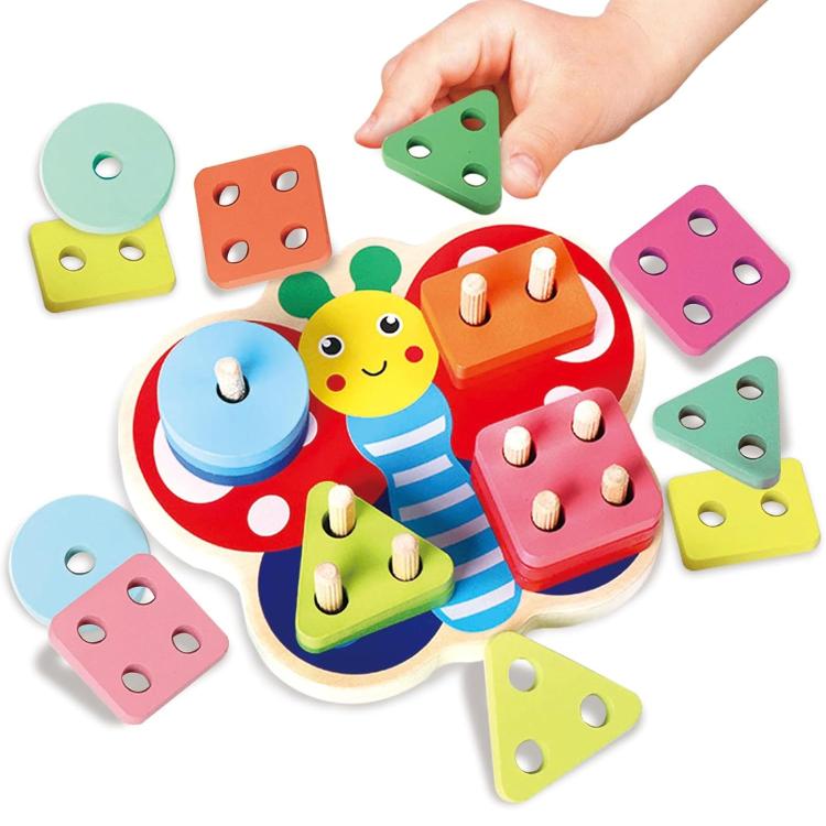 Gioco di pesca magnetico in legno per bambini, giocattolo educativo per l'apprendimento precoce e l'abbinamento di forme., 5 Shape, 4 Shape with Fishing, 6 Shape with Fishing, Butterfly