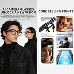 Occhiali intelligenti CY03 con intelligenza artificiale, fotocamera HD da 8 MP, registrazione video, trasmissione Wi-Fi e assistente vocale AI., Anti Blue Light Lens, Sunglasses