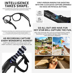 Occhiali intelligenti CY03 con intelligenza artificiale, fotocamera HD da 8 MP, registrazione video, trasmissione Wi-Fi e assistente vocale AI., Anti Blue Light Lens, Sunglasses