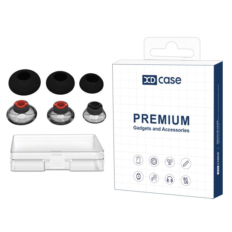 XDcase Set di 6 inserti auricolari in TPU di ricambio e kit di spugnette, taglie S/M/L, S/M/L Size