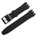 Cinturino per orologio xDfind con bocca convessa in silicone tinta unita, For Swatch 17mm
