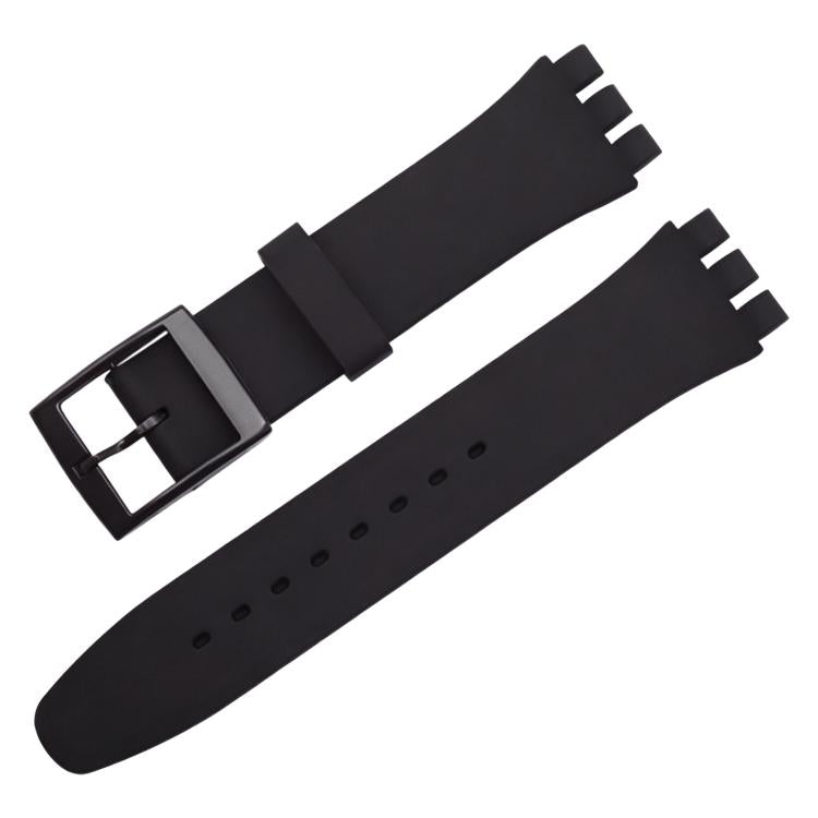 Cinturino per orologio xDfind con bocca convessa in silicone tinta unita, For Swatch 17mm