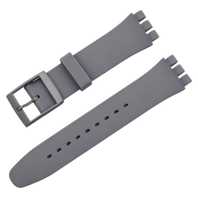 Cinturino per orologio xDfind con bocca convessa in silicone tinta unita, For Swatch 17mm