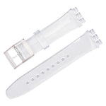 Cinturino per orologio xDfind con bocca convessa in silicone tinta unita, For Swatch 17mm