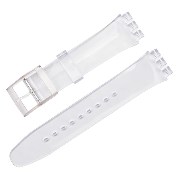 Cinturino per orologio xDfind con bocca convessa in silicone tinta unita, For Swatch 17mm