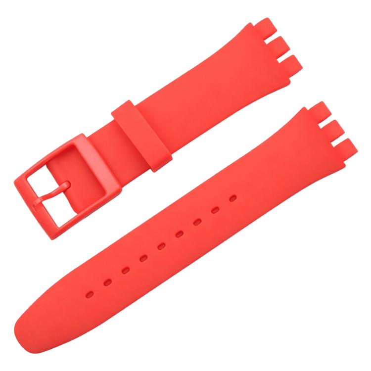 Cinturino per orologio xDfind con bocca convessa in silicone tinta unita, For Swatch 17mm