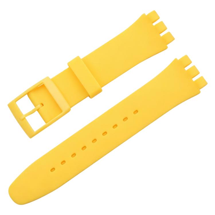 Cinturino per orologio xDfind con bocca convessa in silicone tinta unita, For Swatch 17mm