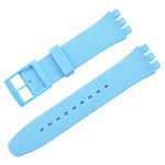 Cinturino per orologio xDfind con bocca convessa in silicone tinta unita, For Swatch 17mm