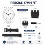 Cinturino per orologio xDfind con bocca convessa in silicone tinta unita, For Swatch 17mm