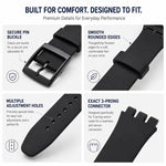 Cinturino per orologio xDfind con bocca convessa in silicone tinta unita, For Swatch 17mm