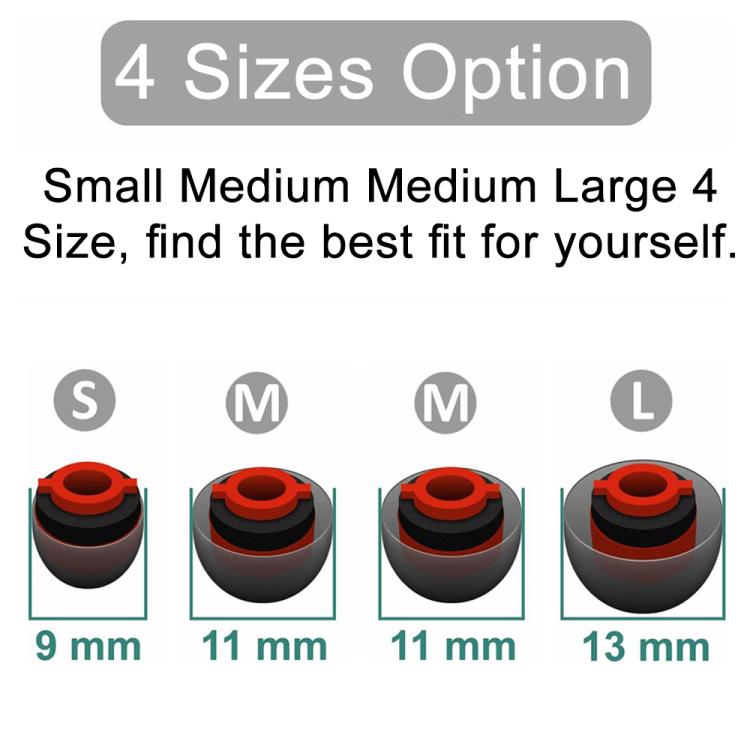Kit di 4 inserti auricolari in silicone di ricambio XDcase, taglie S/M/M/L, 4PCS S/M/M/L Size