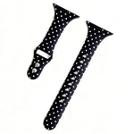 Cinturino per orologio in silicone sottile con fibbia a doppio perno e stampa a pois., For Apple Watch 46mm / 49mm / 45mm / 44mm, For Apple Watch 42mm / 41mm / 40mm / 38mm