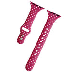 Cinturino per orologio in silicone sottile con fibbia a doppio perno e stampa a pois., For Apple Watch 46mm / 49mm / 45mm / 44mm, For Apple Watch 42mm / 41mm / 40mm / 38mm