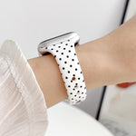 Cinturino per orologio in silicone sottile con fibbia a doppio perno e stampa a pois., For Apple Watch 46mm / 49mm / 45mm / 44mm, For Apple Watch 42mm / 41mm / 40mm / 38mm