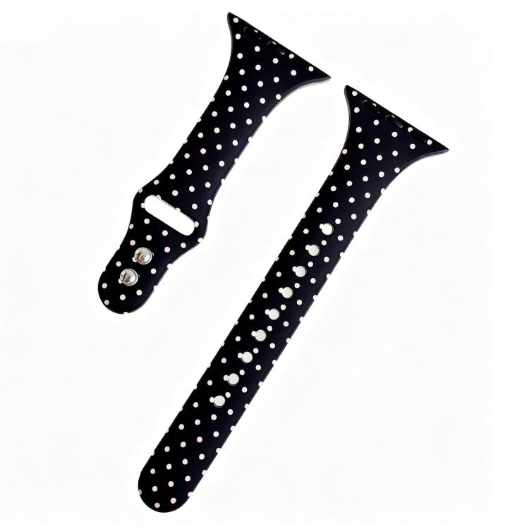 Cinturino per orologio in silicone sottile con fibbia a doppio perno e stampa a pois., For Apple Watch 46mm / 49mm / 45mm / 44mm, For Apple Watch 42mm / 41mm / 40mm / 38mm