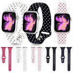 Cinturino per orologio in silicone sottile con fibbia a doppio perno e stampa a pois., For Apple Watch 46mm / 49mm / 45mm / 44mm, For Apple Watch 42mm / 41mm / 40mm / 38mm