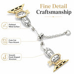 Bracciale a catena Line Cat, cinturino in metallo per orologio, For Apple Watch 46mm / 49mm / 45mm / 44mm, For Apple Watch 42mm / 41mm / 40mm / 38mm