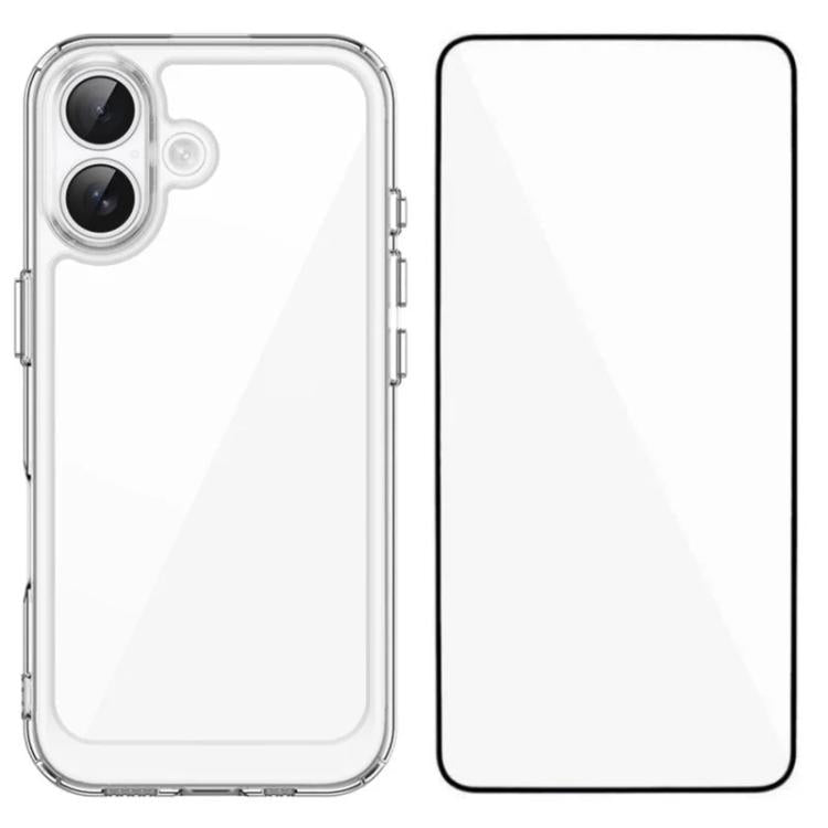 WANLONFENG - Custodia per telefono in TPU acrilico con pulsanti galvanizzati e protezione per lo schermo, For iPhone 17e / 16e, For iPhone 17 Pro Max, For iPhone 17 Pro, For iPhone 17, For iPhone Air, For iPhone 16 Pro Max, For iPhone 16 Pro           ...