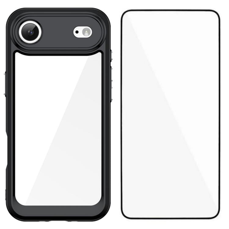 WANLONFENG - Custodia per telefono in TPU acrilico con pulsanti galvanizzati e protezione per lo schermo, For iPhone 17e / 16e, For iPhone 17 Pro Max, For iPhone 17 Pro, For iPhone 17, For iPhone Air, For iPhone 16 Pro Max, For iPhone 16 Pro           ...