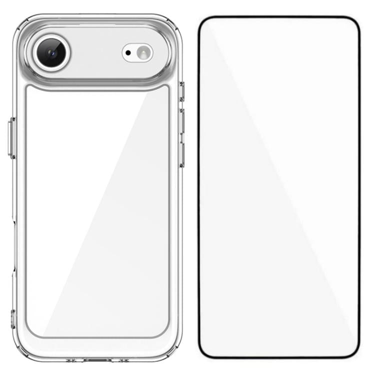 WANLONFENG - Custodia per telefono in TPU acrilico con pulsanti galvanizzati e protezione per lo schermo, For iPhone 17e / 16e, For iPhone 17 Pro Max, For iPhone 17 Pro, For iPhone 17, For iPhone Air, For iPhone 16 Pro Max, For iPhone 16 Pro           ...