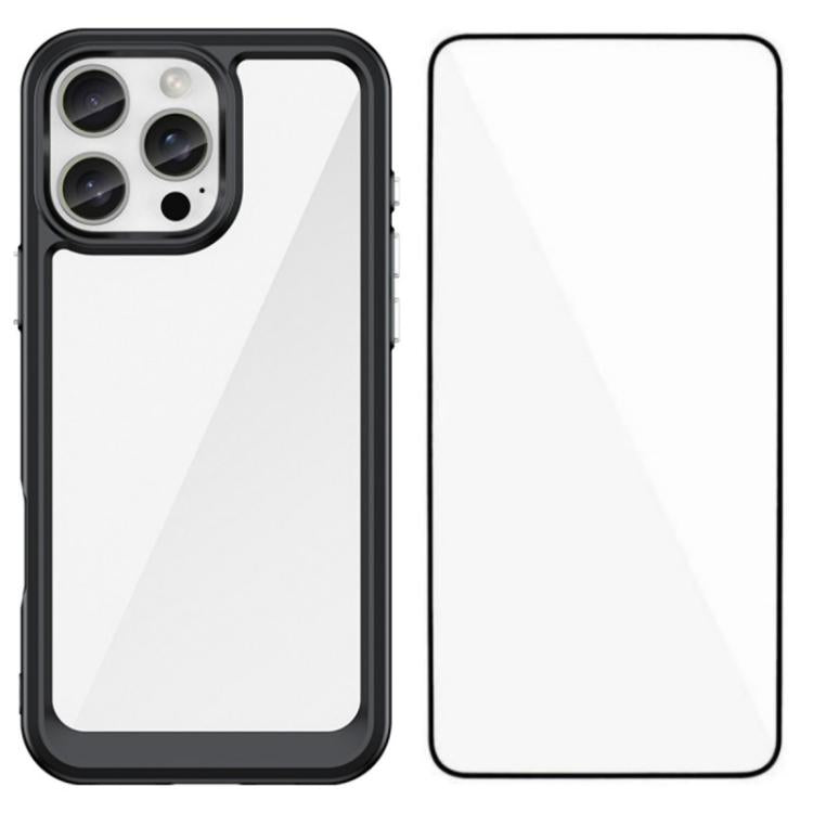 WANLONFENG - Custodia per telefono in TPU acrilico con pulsanti galvanizzati e protezione per lo schermo, For iPhone 17e / 16e, For iPhone 17 Pro Max, For iPhone 17 Pro, For iPhone 17, For iPhone Air, For iPhone 16 Pro Max, For iPhone 16 Pro           ...