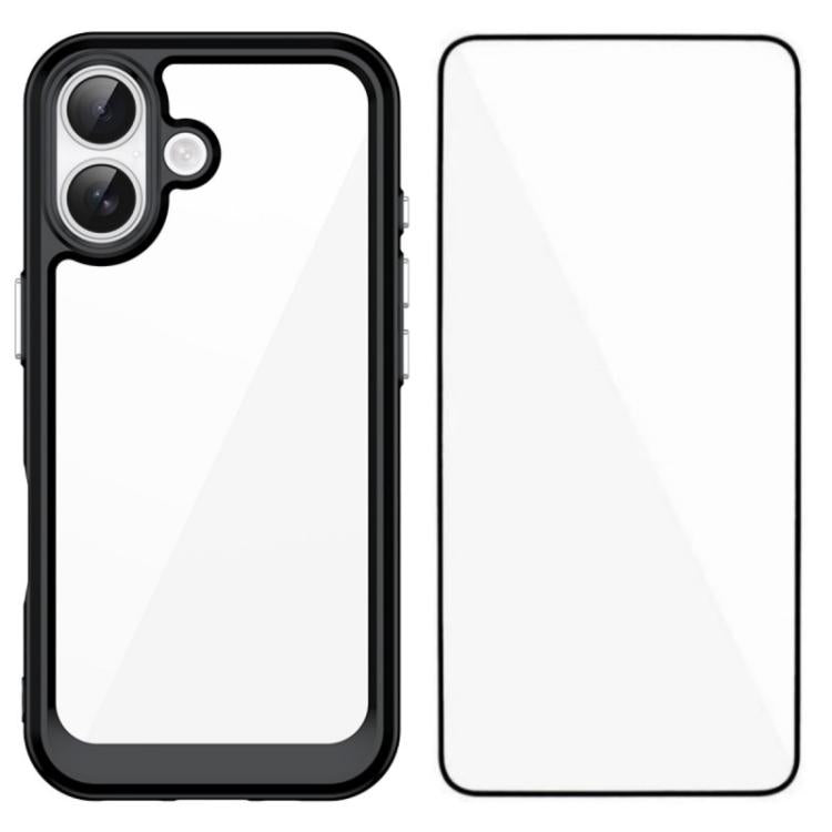 WANLONFENG - Custodia per telefono in TPU acrilico con pulsanti galvanizzati e protezione per lo schermo, For iPhone 17e / 16e, For iPhone 17 Pro Max, For iPhone 17 Pro, For iPhone 17, For iPhone Air, For iPhone 16 Pro Max, For iPhone 16 Pro           ...