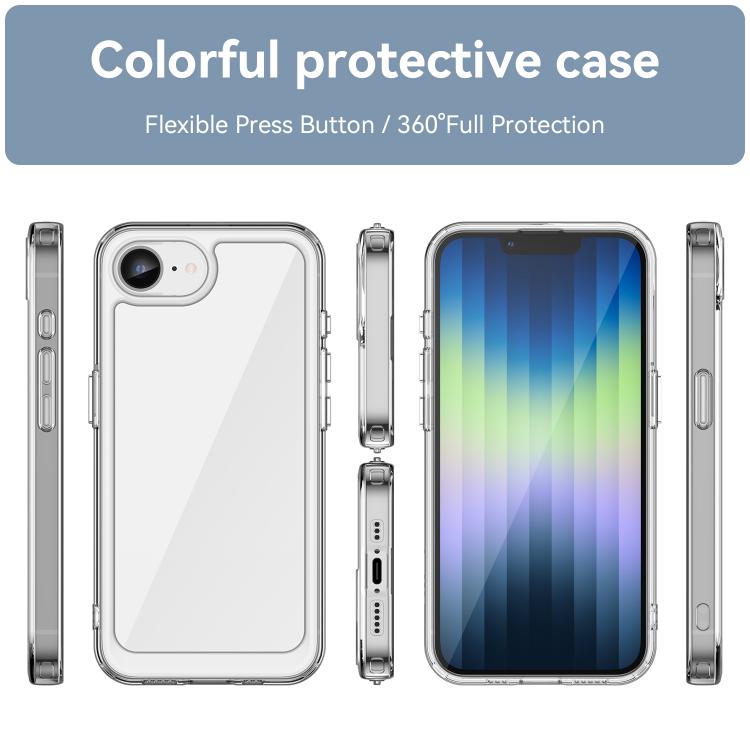 WANLONFENG - Custodia per telefono in TPU acrilico con pulsanti galvanizzati e protezione per lo schermo, For iPhone 17e / 16e, For iPhone 17 Pro Max, For iPhone 17 Pro, For iPhone 17, For iPhone Air, For iPhone 16 Pro Max, For iPhone 16 Pro           ...