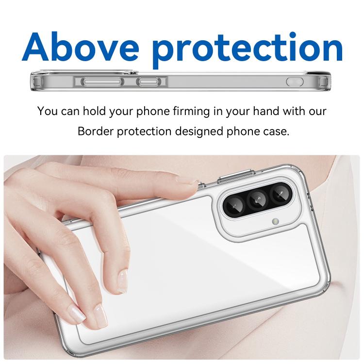 WANLONFENG - Custodia per telefono in TPU acrilico con pulsanti galvanizzati e protezione per lo schermo, For Galaxy A36 5G, For Galaxy A16 4G / 5G, For Galaxy S25 5G, For Galaxy S25+ 5G, For Galaxy A55 5G, For Galaxy A35 5G, For Galaxy S24+ 5G        ...