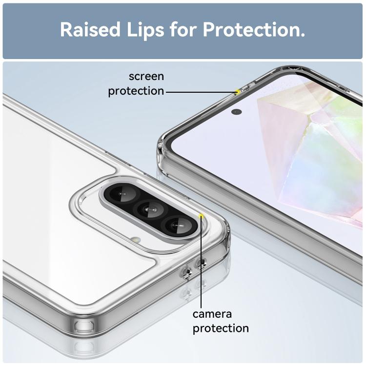 WANLONFENG - Custodia per telefono in TPU acrilico con pulsanti galvanizzati e protezione per lo schermo, For Galaxy A36 5G, For Galaxy A16 4G / 5G, For Galaxy S25 5G, For Galaxy S25+ 5G, For Galaxy A55 5G, For Galaxy A35 5G, For Galaxy S24+ 5G        ...